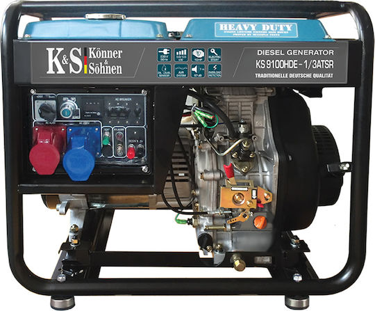 Könner & Söhnen 9100HDE-1/3 ATSR Τριφασική Γεννήτρια Πετρελαίου Τετράχρονη με Χειροκίνητη - Αυτόματη Μίζα και Μέγιστη Ισχύ 9kVA