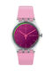 Swatch Polarose Uhr mit Rosa Kautschukarmband