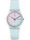 Women's Watch with Blue Rubber Strap