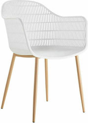 Καρέκλα Εξωτερικού Χώρου Μεταλλική Berry Λευκή 4τμχ 55x63x85εκ.