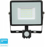 V-TAC Waterproof LED Floodlight 30W Warm White 3000K with Motion Sensor IP65