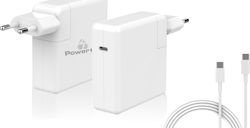 Powertech USB-C Laptop Charger 61W 2.4A for Apple with Power Cord