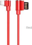 Hoco U37 Long Roam Angle (90°) USB-A to Lightning Cable Red 1.2m