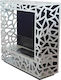 EcoHot Bio Cube 02 RC Επιδαπέδιο Τζάκι Βιοαιθανόλης Εσωτερικού Χώρου Ασημί 80x30x94cm