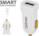 QIHANG CH-1760 & Lightning Cable Car Charger 3A with one Port: 1xUSB with Cable Lightning White Color