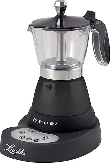 Beper Electric Stovetop Espresso Pot for 6Cups 400W Black