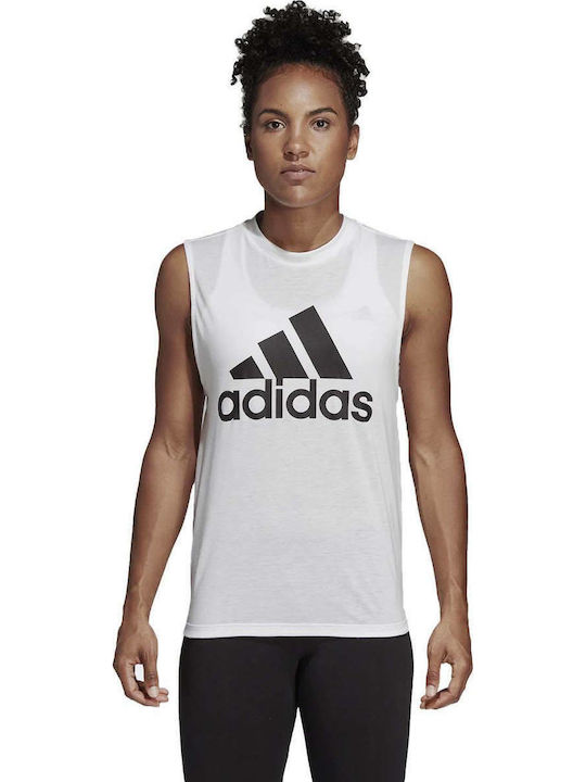 Adidas Αμάνικη Γυναικεία Αθλητική Μπλούζα Λευκή
