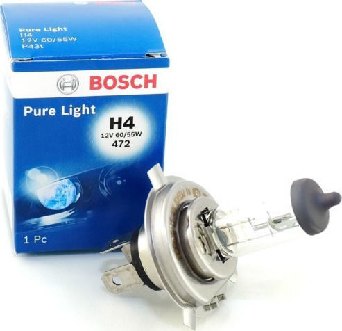 Bosch Lamps Car & Motorcycle Pure Light H4 Halogen 12V 60W 1pcs