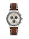 Swatch Rhum Battery Chronograph Watch with Leather Strap Brown