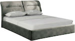 Κρεβάτι Υπέρδιπλο Υφασμάτινο Valiant με Αποθηκευτικό Χώρο & Τάβλες 160x200cm