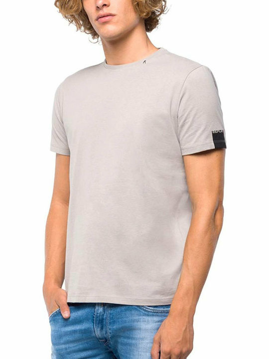 Replay Pure Cotton Crewneck T-shirt Bărbătesc cu Mânecă Scurtă Gri