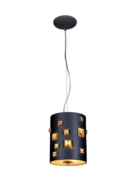 Ravenna Crystal 180 Pendant Light Single-Light with Crystals Black