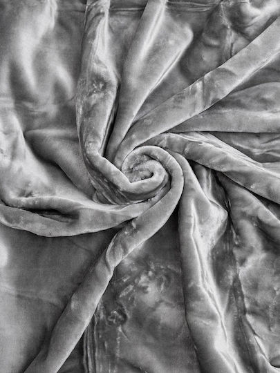 Sunshine Iris Velvet Blanket Single 160x220cm Gray 041-37-gray