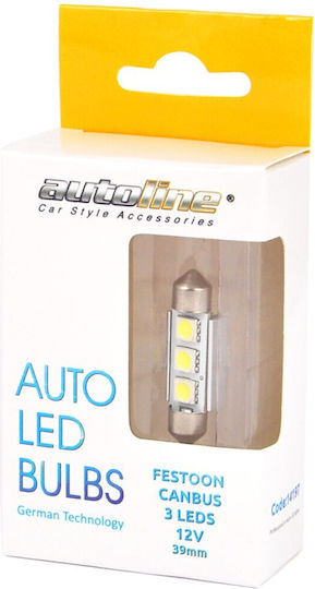 Autoline Λάμπες Αυτοκινήτου C5W Canbus LED 6000K Ψυχρό Λευκό 12V 2τμχ