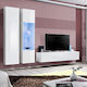 Fantina Living Room TV Unit with Showcase & Lighting White L40xW29xH170cm