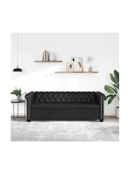 Dreisitzer Sofa Künstliches Leder Schwarz 200,5...