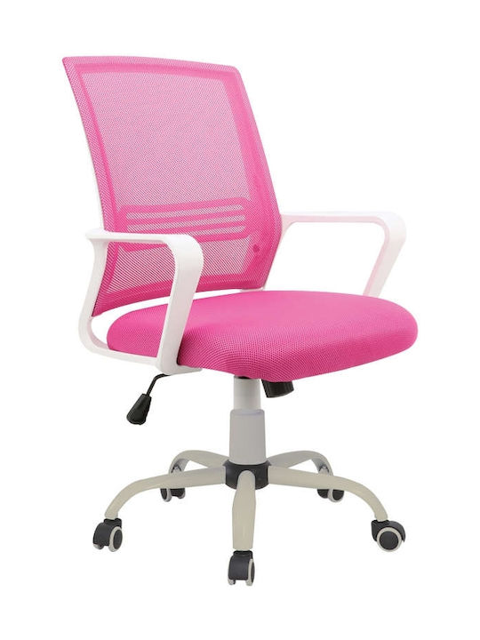 Καρέκλα Γραφείου με Μπράτσα A1600-W Ροζ Zita Plus