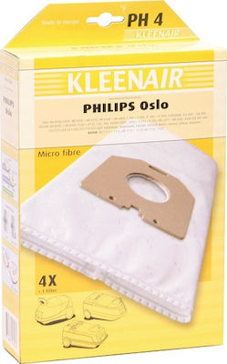 Kleenair PH4 Vacuum Cleaner Bags 4pcs Compatible with Philips Vacuum Cleaners