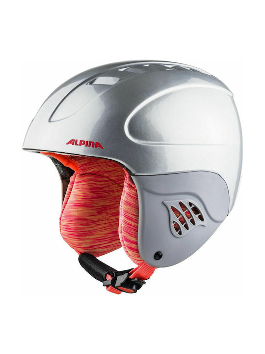 Alpina Carat Παιδικό Κράνος για Σκι & Snowboard Silver Flamingo