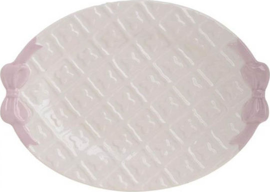 Inart Osterplatte Keramik Weiß 3x29x21cm