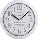 Inart Wall Clock Metallic White Ø25cm