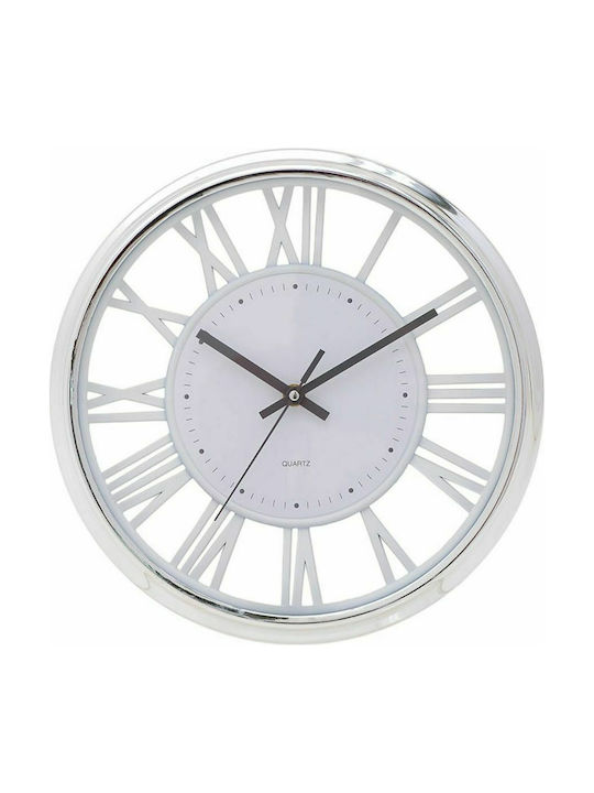 Inart Antique Wall Clock Plastic White Ø30cm 3-20-284-0120