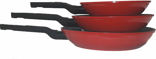 Avanti Marblestone Töpfe & Pfannen Sets aus Aluminium Rote 3-teilig Avanti Marblestone Töpfe & Pfannen Sets aus Aluminium Rote 3-teilig