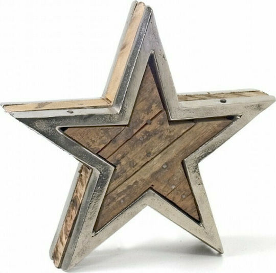 Zaros Crăciunesc Decorativ de birou Stea Lemnos Argintiu 25.5x5.5x25.5buc 1buc