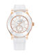 Swarovski Octea Watch with White Leather Strap