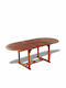 Outdoor Dinner Extendable Wood Table Cherry 150(+50)x100x74cm