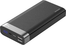 Baseus Parallel Power Bank 20000mAh 18W με 2 Θύρες USB-A και Θύρα USB-C Quick Charge 3.0 Μαύρο