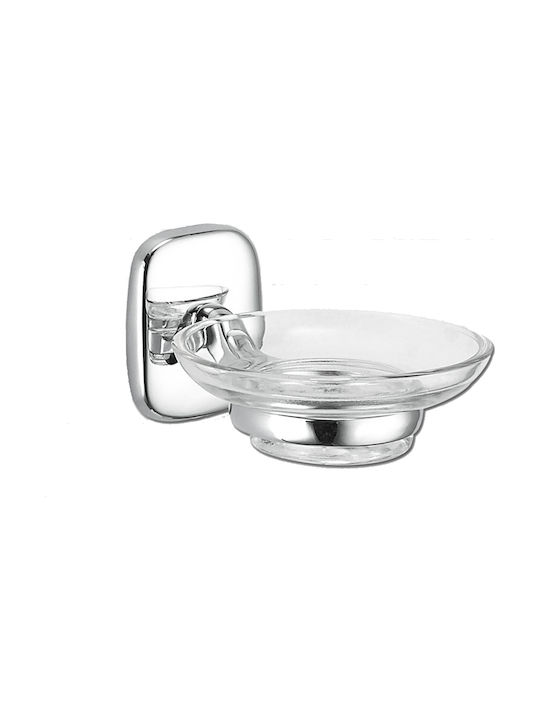 Ravenna Eco Glass Soap Dish Wall Mounted Silver