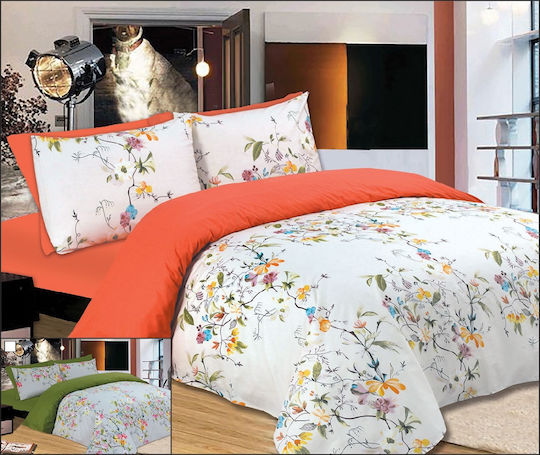 Le Blanc Sheet Sets Single 170x245cm. Flowers Peach 3pcs