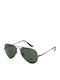 Ray Ban Aviator Metal II Unisex Sonnenbrille mit Schwarz Metall Gestell und Grün Linse RB3689 9148/31