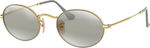Ray Ban Oval Metal Γυαλιά Ηλίου με Χρυσό Μεταλλικό Σκελετό και Γκρι Φακό RB3547 9154/AH