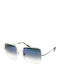 Ray Ban Square Γυναικεία Γυαλιά Ηλίου με Ασημί Μεταλλικό Σκελετό και Μπλε Ντεγκραντέ Φακό RB1971 9149/3F