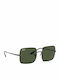 Ray Ban Square Women's Sunglasses with Black Metal Frame and Green Lens RB1971 9148/31