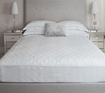 Le Blanc Super-Double Quilted Mattress Cover Fitted Cotton White 160x200cm