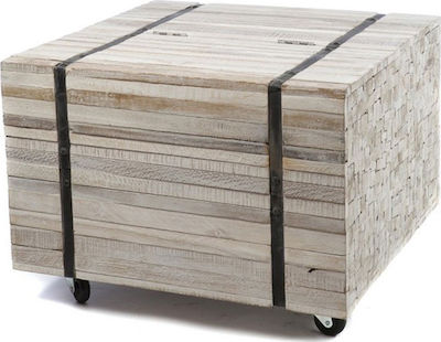 Platz Couchtisch mit Rollen Beige L55xB55xH40cm