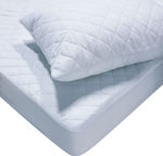 Le Blanc Semi-Double Quilted Mattress Cover Fitted Polycotton White 120x200cm