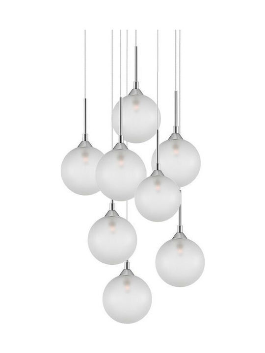 Luma Clear Chrome Pendant Chandelier Silver