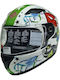 Faseed FS-815 Weißer Comic Kinder Motorradhelm Vollgesicht ECE 22.05