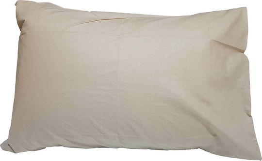 Le Blanc Cotton Line Pillowcase Set with Envelope Cover Beige 50x70cm.