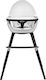 Kinderkraft Fini Baby Highchair 2 in 1 with Wooden Frame & Leather Seat Gray