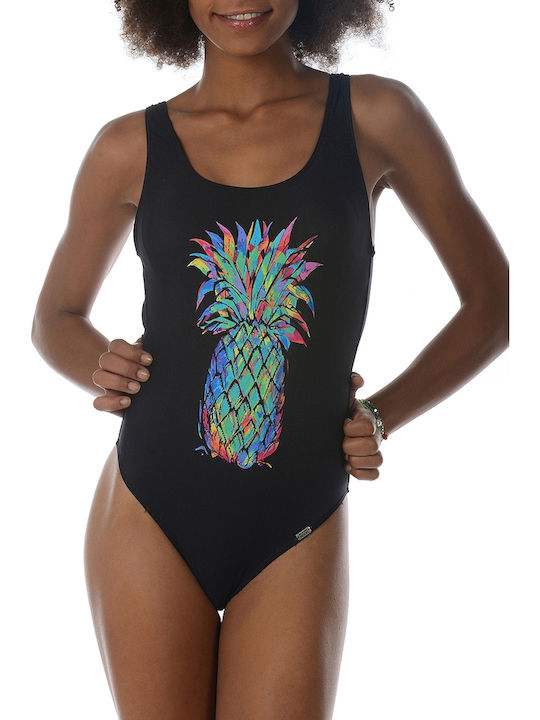 Borage Colada One Piece Swimsuit Black