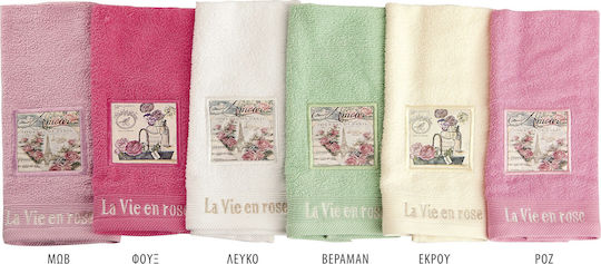 Dimcol Σετ Πετσέτες Μπάνιου 2τμχ Vintage Flower 02 Μωβ