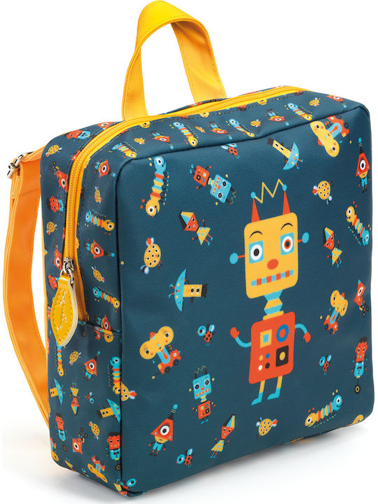 Djeco Backpack Robot Schulranzen Rucksack Kindergarten in Türkis Farbe