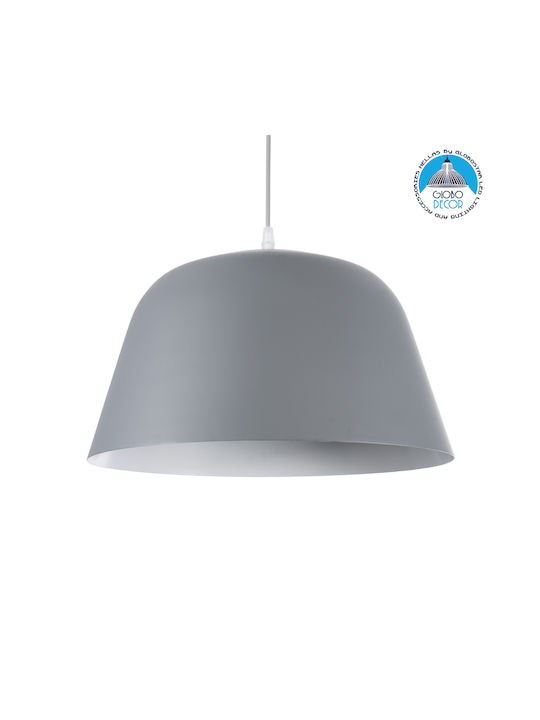 GloboStar Westvale Deckenleuchte Grau Glocke mit Lampenbirnensockel E27 40x24x24cm