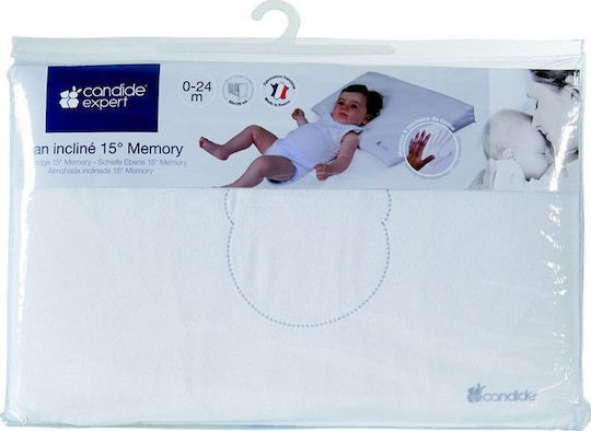Candide Pernă pentru bebeluși pentru întoarcerea pe spate Expert 15° Incline Memory For Crib Alb 70x140buc
