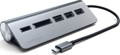 Satechi USB 2.0 Hub 4 Porturi cu conexiune USB-C Argint